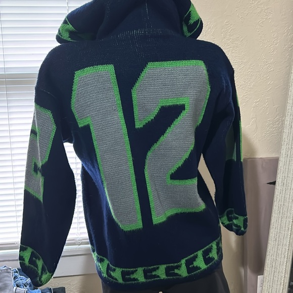 SEAHAWKS Alpaca Wool Full zip Hoodie Sweater. EUC. - Picture 4 of 8